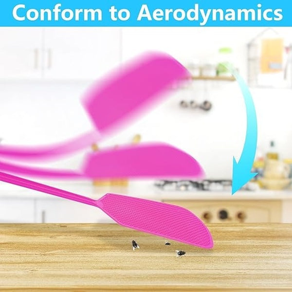 Pack of 6 Telescopic Stainless Steel Fly Swatter – Long Handle Mosquito Racket with Plastic Square Head (Radom Color) - GlowLaa.com