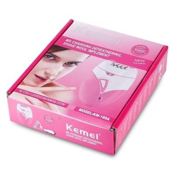 Kemei KM-189A Rechargeable Epilator – Women’s Hair Removal Device with USB Charging, Gentle Shaver &amp; Defeathering Tool for Smooth Skin - GlowLaa.com