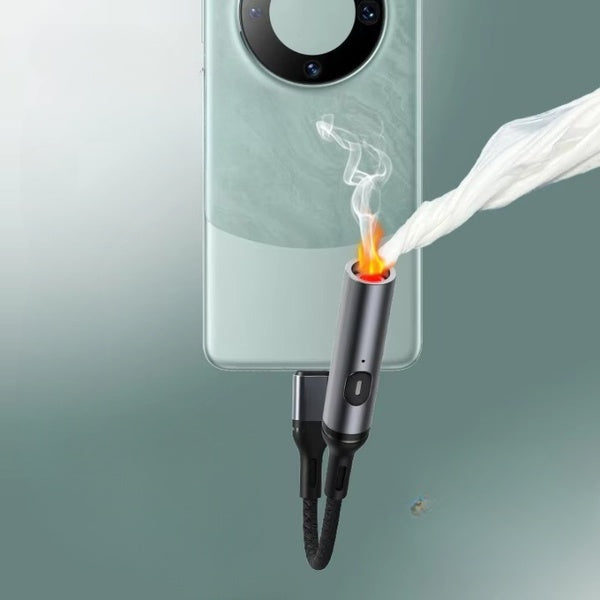 Windproof Mobile Phone Charging Lighter – Outdoor USB Cigarette Lighter for Smartphones With Box - GlowLaa.com