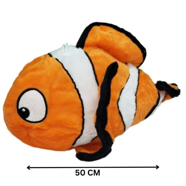 Nemo Fish Stuffed Plush Pillow – Soft Sea Animal Cuddle Toy for Kids, Boys &amp; Girls | Cute Nemo Plush Cushion for Bedroom &amp; Playroom - 30 CM - GlowLaa.com