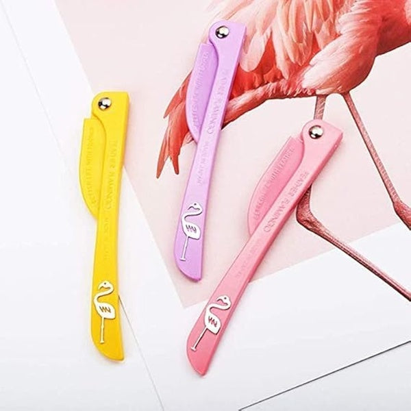 Pack Of 3- Feather Flamingo Facial Razor For Face - GlowLaa.com