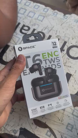 T6 ENC TWS Earbuds | Wireless Bluetooth Earbuds with Noise Cancellation & Long Battery Life