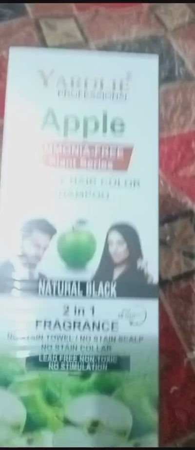 Yardlie Apple Hair Color Shampoo  2-in-1 Color & Cleanse Formula (400ml Black)