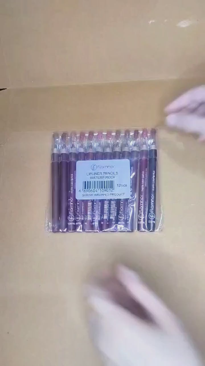 Flormar Waterproof Lip Pencil Set Of 12  Long Lasting, High Quality Lip Liners In Assorted Shades