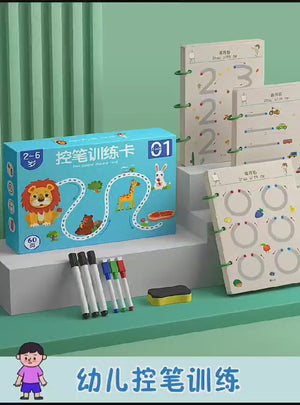 A4 Kids Educational Learning Tracing Book | 64 Pages Dot-to-Dot Activity Workbook with 2 Markers & Duster (Big Size)
