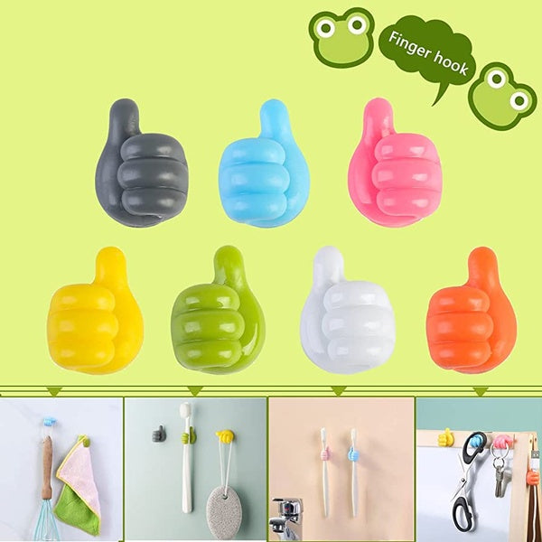 10 pcs  Wall Decoration Hook Creative Silicone Thumb Key Hanger Hooks